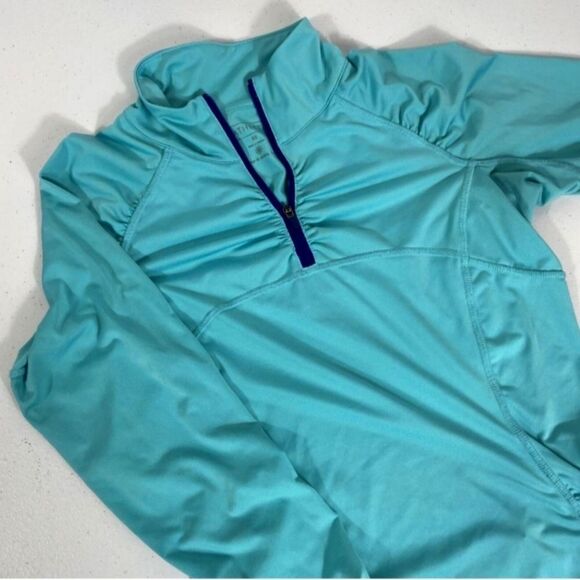 Athleta Quarter Zip Top Teal Size XSMALL - Picture 2 of 10